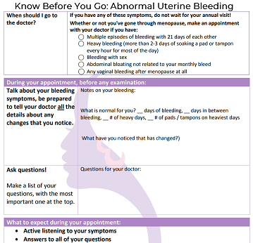 know before you go abnormal uterine bleeding